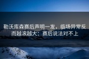 勒沃库森赛后声明一发，临场异常反而越滚越大：赛后说法对不上